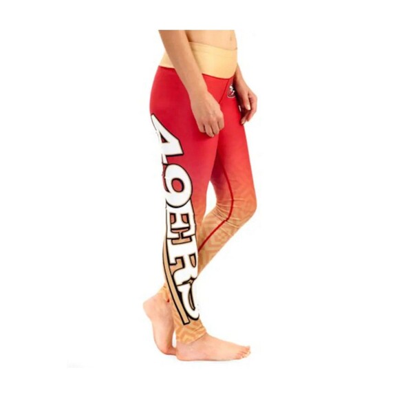 San Francisco 49ers Football Women's Size Medium NFL Scarlet Gradient Leggings - Picture 2 of 9